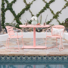 3-Piece Patio Table and Chairs, All Weather Patio Bistro Set, Anti-Rust, Waterproof, for Indoor Outdoor, Coral