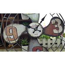 BTZHY Wall Clock,Large 16 Inches Metal Fan Shaped Outdoor Clocks for The Garden Wall Mounted Ornament Open Face Outside Clock Weatherproof Indoor Outdoor Decoration Clock