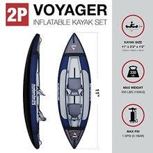 Avalanche 2-Person Voyager Inflatable Kayak Set Blue Green