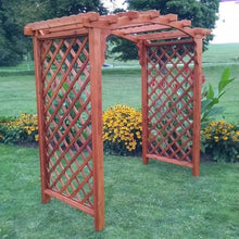 Keystone Amish Co. Newberry Cedar Garden Arbor, Heavy Duty Outdoor Wooden Archway Trellis for Climbing Plants, Amish Crafted, Made in USA, 4-Foot, Linden Leaf Stain