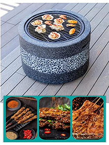 Outdoor Fire Pit 55.5cm/21.9" Garden BBQ Grill Kit, d Patio Garden Fireplace Camping Outdoor Wood Burning Fire Pit Bowl