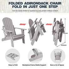 hOmeQomi Folding Adirondack Chairs Set of 4 All Weather Resistant with Cup Holder Grey