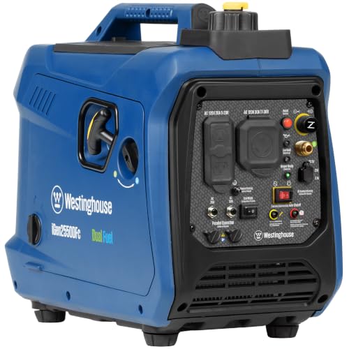 Westinghouse 2550 Peak Watt Super Quiet & Lightweight Portable Inverter Generator, RV Ready 30A Outlet, Gas and Propane Powered, CO Sensor, Parallel Capable, Long Run Time