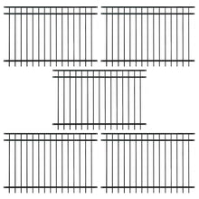 Fencer Wire Heavy Duty Flat Top Fence Barrier Panel 4FT x 6FT Black Pack of 5