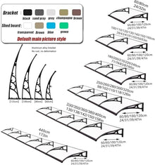 Patio Awning 120x360cm Large Outdoor Canopy, Durable Polycarbonate & Aluminum Rain Shield Window Cover, Compact A4 Size Weather Resistant Protection for Patios & Decks