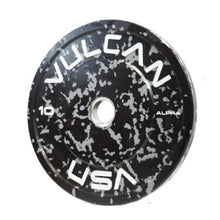 VULCAN 230 lb Alpha Bumper Plate Set Blue Fleck Yellow Fleck Green Fleck Grey Fleck