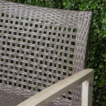 Noble House Hampton 6 Piece Outdoor Wood and Wicker Loveseat Set Black