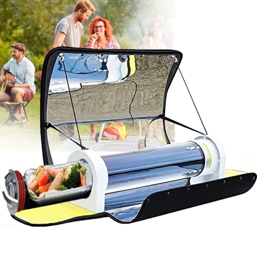 ZHIXUMM Portable BBQ Grill Solar Oven, Solar Oven Heater, High Efficiency Smokeless Grill, 4.5l Large Capacity,200°F to 450°F (93°C to 232°C),Concentrating Solar Cooker, for Outdoor Camp Travel