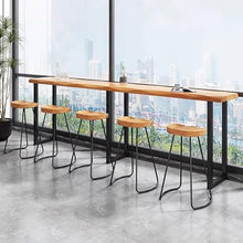 DESALAI Industrial Bar Counter Table, Rectangular Pub Height Rustic Top, Live Edge Dining Table (94.5" x 24" 36", Brown)