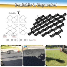 2" HDPE Heavy Duty Gravel Grid for Landscape Property Path Slope Patio Erosion Control Soil Stabilization and Outdoor Ground Reinforcement System(6x10m(20x33ft))