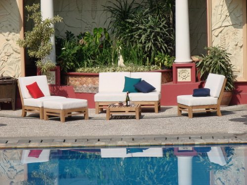 WholesaleTeakFurniture Sunbrella Cushions for Ramled 6pc Sectional Sofa Set