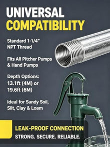 DIY Sand Point Well Kit, 5 Galvanized Pipes, Couplings and Drive Cap