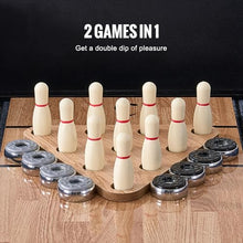 VEVOR 9ft Shuffleboard Table & Bowling Combo Black/Brown