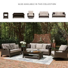 Signature Design by Ashley Drakes Beach 3-Seat Outdoor Sofa, Brown Wicker