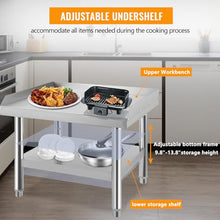 GOCAPTAIN Equipment Grill Stand Table 60"x30"x24" | Stainless Steel 1000 lbs Top Shelf, 220 lbs Bottom Shelf | Adjustable Legs with 2" Edge Baffle | for Commercial Kitchens, Hotels, and Homes