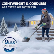 Cordless Chargeable Snow Blower 12.5“ Cleaning Width，Adjustable Front Handle, Power Snow Shovel Lightweight for Driveway Deck Twobatteries