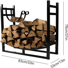 WXPWAMZ Large Firewood Rack, Wood Rack With Hook, Indoor/Outdoor Wood Rack For Firewood/Log/Lumber/Kindling