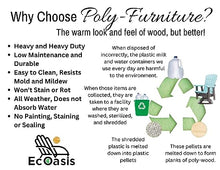 EcOasis Grand Lake Amish Crafted Poly Outdoor Adirondack Double Glider (Cedar on Black)