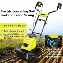 GHRERTX Electric Garden Tiller Rotavator,Cordless Soil Cultivator Scarifiers, 36cm Working Width, 18cm Tilling Depth, Double Handle, 3900rpm Tiller Garden Tools,for Lawn Patch Soil