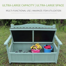 Wooden Outdoor Storage Bench,2 Seater Patio Garden Bench with Backrest