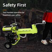 Fabsmurd Log Splitter Portable 20 Ton, Wood Splitter with 7HP Gas Engine, Auto Return, Horizontal Full Beam, Steel Wedge for Firewood, 2-Stage Hydraulic Pump, Easy Transport Wheelsn (Green)