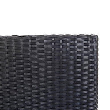 vidaXL 9 Piece Patio Bar Set - Weather Resilient Poly Rattan and Acacia Wood - Black with Cream White Cushions, Easy to Assemble, Garden Outdoor Furniture