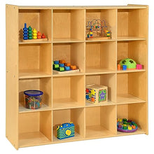 Contender 16-Cubby Storage Cabinet Natural Finish