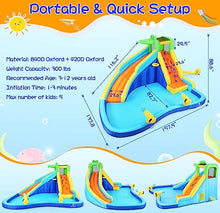 Wesoky 8in1 Inflatable Water Park Slide with Blower and Sprinkler