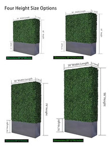 AGPL Artificial Hedge Wall with Dark Gray Stainless Steel Planter Box 38"x12"x96" Gray