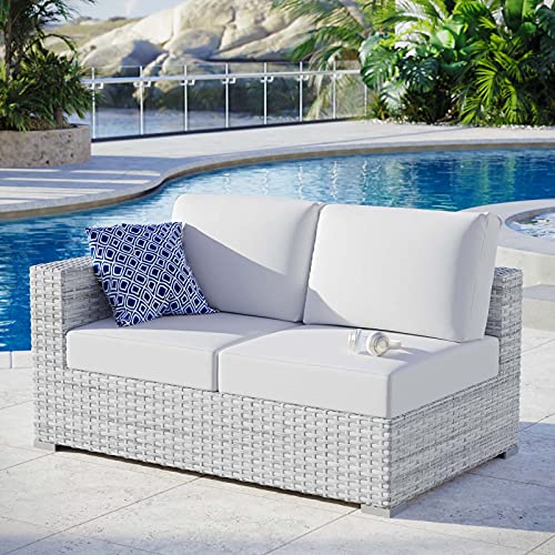 Modway EEI-4303-LGR-WHI Left-Arm Loveseat, Light Gray White, 35 x 56.5 x 25.5