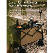 Folding Utility Wagon Cart Outdoor with Brake, Collapsible 190L Large Capacity Heavy Duty Outdoor Camping Garden Cart, Beach Wagon with Front Universal Wheels & Adjustable Handle,A