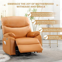 HTERWQEA Power Swivel Recliner with 270° Rotation and Leather Upholstery