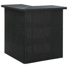 HGKMBRY Modern Garden Seating Set Black Cream Garden Furniture Set Rattan Bar with Table and Stools for Patio Balcony Terrace