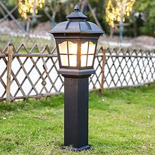 ZEELYDE Post Lights Outdoor,European-Style Minimalist Outdoor Waterproof Electric Garden Lamp Home District Decorative Landscape Lamp Die-Casting Aluminum Glass Lampshade Floor Lamp Night Lighting