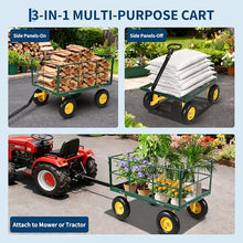 Litake 1500 lbs Heavy Duty Steel Garden Wagon Cart with 180° Swivel Handle