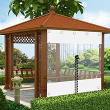Outdoor Curtains,Waterproof Pvc Transparent Tarpaulin Side Panels With Eyelets,Weatherproof White Clear Tarp for Pergola Porch Patio Gazebo,Partition Curtains,Customizable,L×H-2.5×3m(8.2*9.8ft)