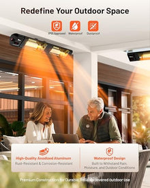 DR. INFRARED HEATER DR-239 3000W Indoor & Outdoor Infrared Patio Heater, Wall or Ceiling Mount, IP55 Weatherproof, Commercial or Residential, 220V-240V Electric Heater with Remote & Mounting Kit