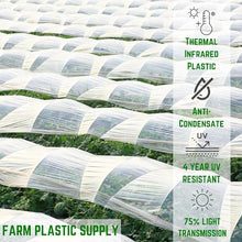 Farm Plastic Supply - Clear Coolmax Greenhouse Plastic Sheeting - 6 Mil - 4 Year UV Resistant Infrared Anti-Condensate Green House Covering Thermal Greenhouse Plastic 6 mil (50' x 50')