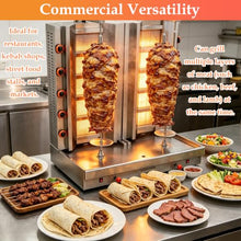 WYDDDARY Commercial Gas Shawarma Grill Machine 2800Pa 2-Station Auto-rotate