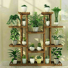 RWGOVLU Plant Stand Multi-Tier Plant Stand, 46in Height Wood Flower Rack Holder 16 Potted Display Storage Shelves Indoor Outdoor for Patio Gard Flower Stand