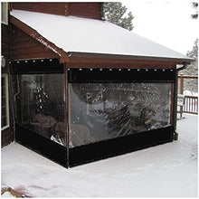 LSSHQ Transparent Side Panels for Pergola, Outdoor Waterproof Curtain Tarpaulin, Windshield Tear Resistance with Eyelets, for Wood Framed Gazebo, Terrace (Color : Transparent+Black, Size : 5x3m)
