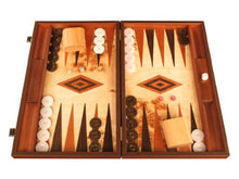 Manopoulos Lupo Wood Backgammon Set 18 3/4" Brown