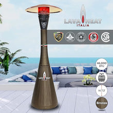Lava Heat Italia PALERMO PRO T-LINE Patio Heater, 7.3 ft. Commercial Flame Heater, 46000 BTU, Triple Protection System, Durable Solid Steel Build, 36 sq. ft. Coverage Area (Propane, Bronze)