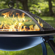 NEWCES Barbecue Desk Charcoal Grill 22 Inch Black Folding Burning Fire Pit Outdoor Heater Backyard Patio Stove Fireplace BBQ Grill Tabletop Barbecue