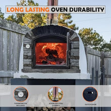 Authentic Pizza Ovens Ventura Preto Premium Wood-Fired Pizza Oven, Handmade in Portugal, Triple-Insulated Brick Oven, Rotisserie-Capable, Dutch Door, Stainless Steel Chimney, Thermometer Included