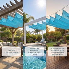FENGZEQUAN Retractable Sun Shade Canopy Cover Sliding Wave Shade Sail，Sun Protection Retractable Wave Sun Shade Canopy，for Pergola Patio Deck Yard Gazebo Outdoor(W1*L20m/W3.28*L65.62ft)