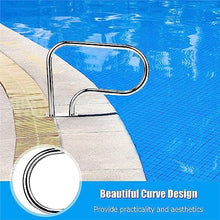 BSNANCA Pool Handrails Pool Hand Rail, Easy Mount Hand Grab Rail w/Complete Mounting Accessories, 304 Stainless Steel Swimming Pool Stair Rail w/Base Plate an