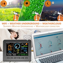 JDXQBLD Weather Station, Indoor Outdoor Thermometer, Professional Color Display Temperature Monitor with Temperature, Humidity, Rain Gauge, Wind Speed and Direction