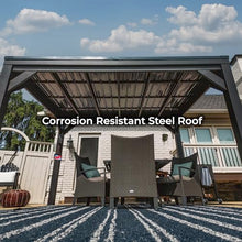 Backyard Discovery Stonebridge Galvanized Steel Outdoor Gazebo Pavilion Black