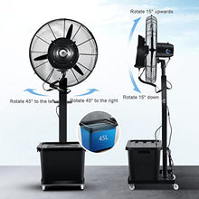 CUTPOIY Industrial Standing Misting Fan Portable, Large Spray Fan for Commercial Garage, Warehouse, Workshop, Patio & Outdoor Use, Black-75cm